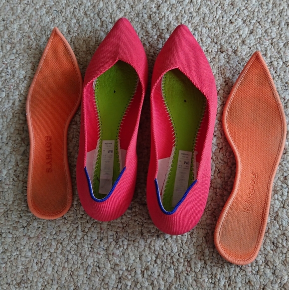 Rothy's the point coral pink flat size 7.5 - Picture 6 of 13